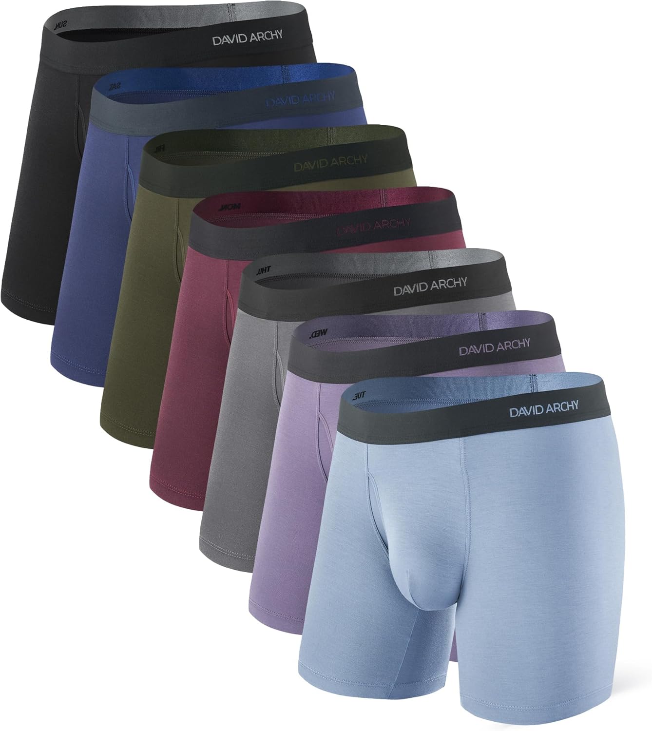DAVID ARCHY Mens Underwear Bamboo Boxer Briefs 7-Pack Comfort