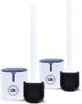 Unique RV Toilet Bowl Brush Pack of 2 - Compact Silicone, Wall-Mount