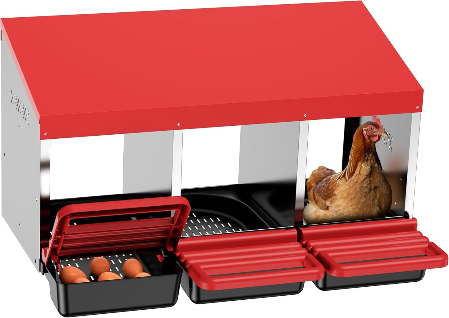 Chicken Nesting Boxes with Rollout Egg Collection for Hens