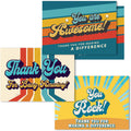T MARIE 200 Appreciation Postcards 4x6 - Bulk Retro Thank You Cards