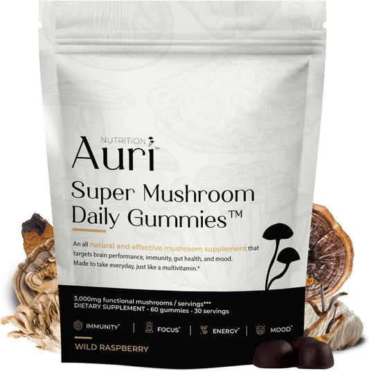 Auri Super Mushroom Gummies - 12 Mushroom Blend