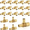 20-Pack PEX Fittings for Plumbing, Brass Reducing Tee 1in x 3/4