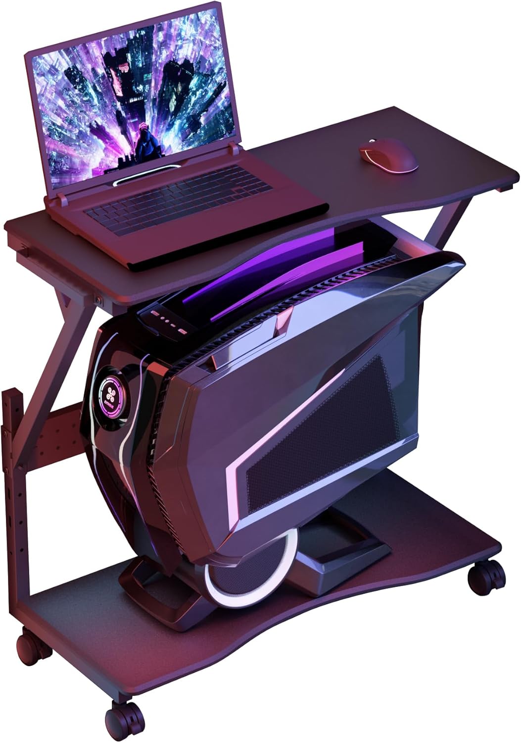 Height Adjustable Computer Tower Cart for Home and Office Use
