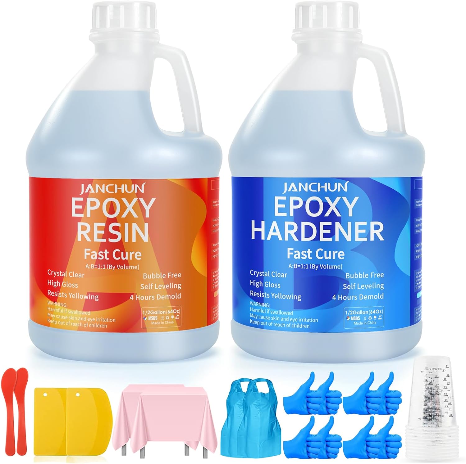 Crystal Clear Epoxy Resin Kit for Table Top and Crafts