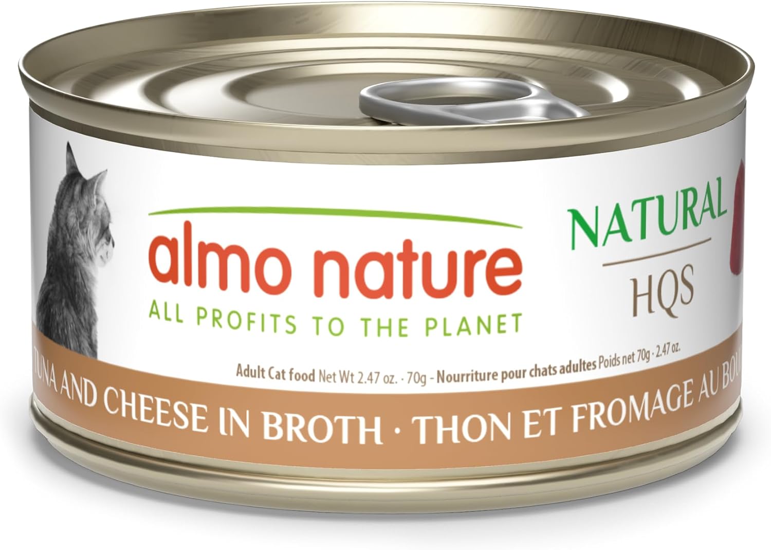 HQS Natural Wet Cat Food Tuna and Cheese in Broth for Cats