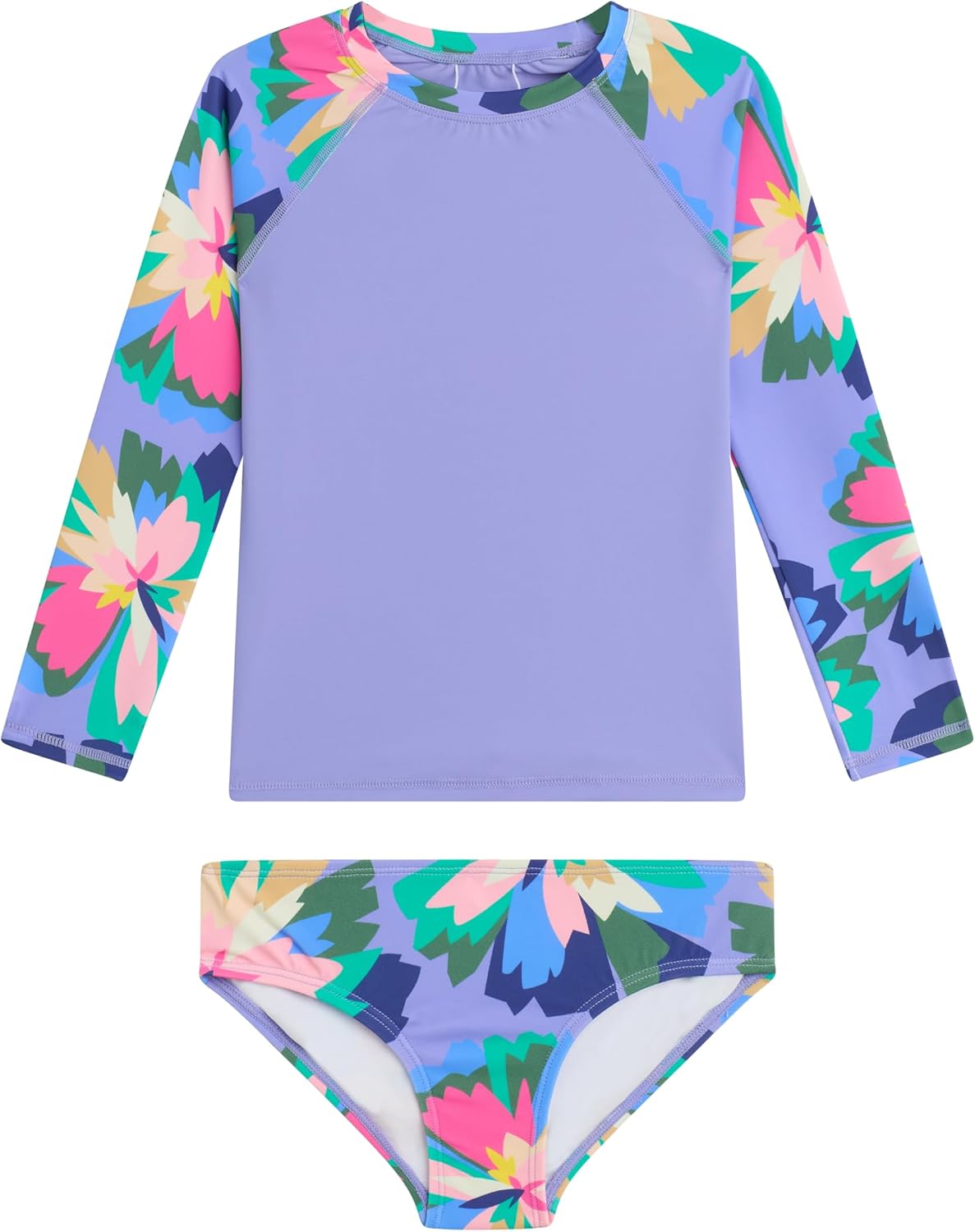 Kanu Surf Girls Long Sleeve Rashguard Set with UPF 50+ Protection