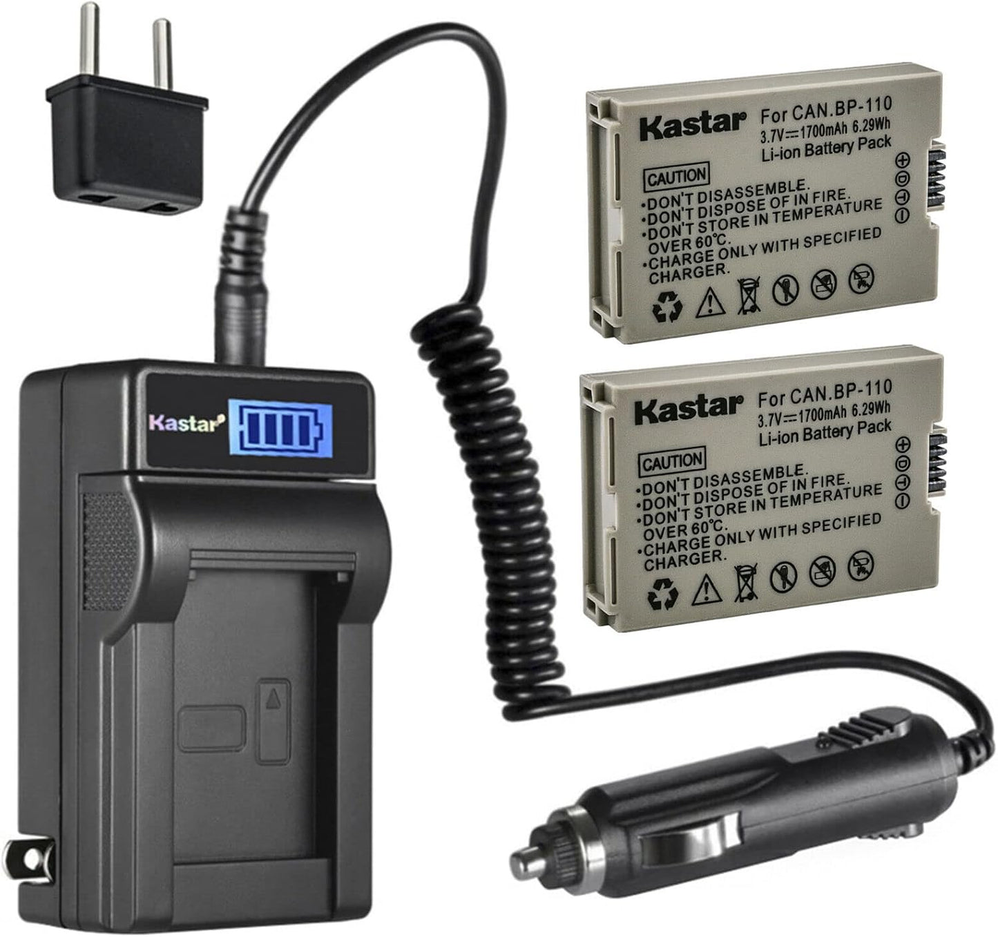 Kastar 2-Pack BP-110 Fully Decoded Battery and Charger Kit
