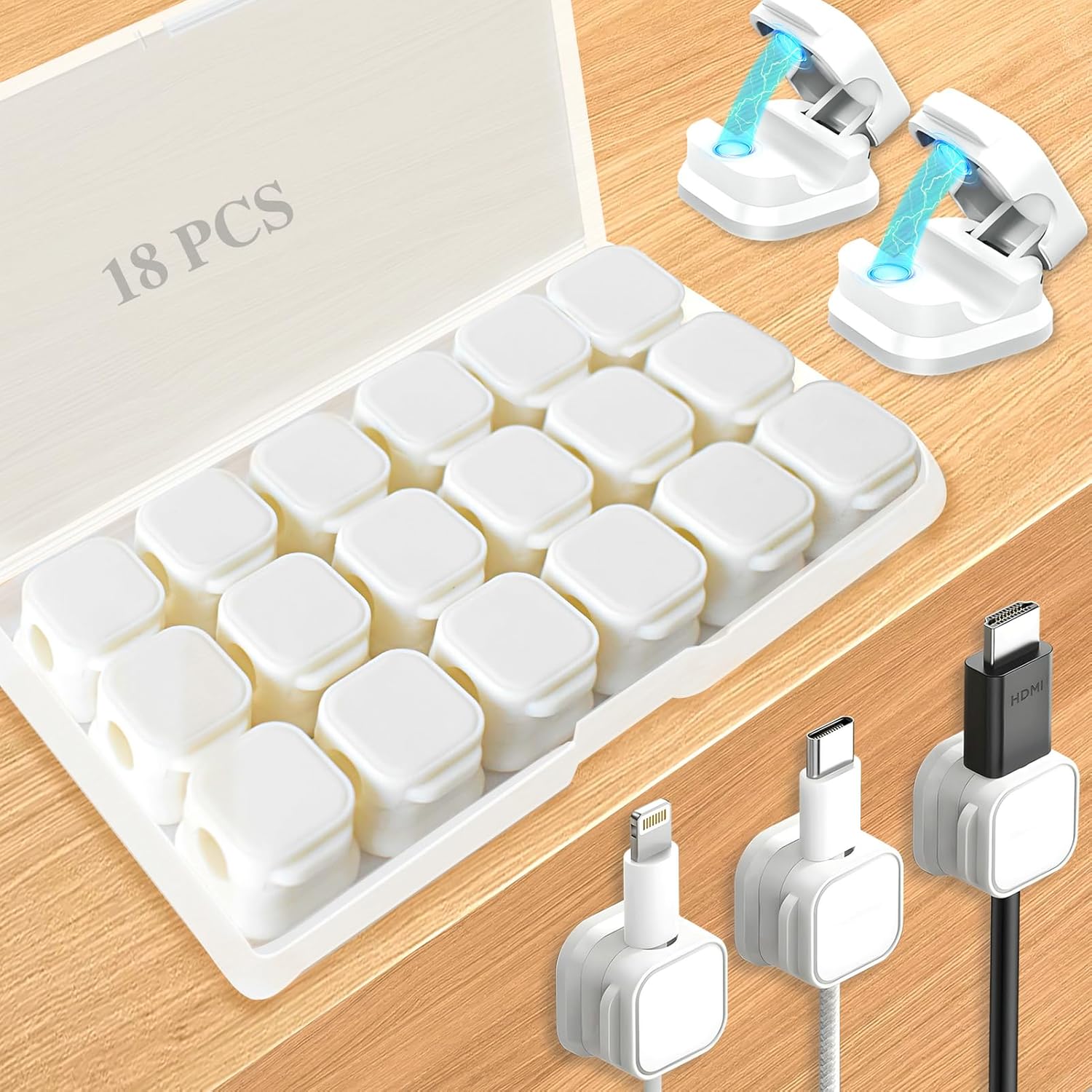 Organize Cords Effortlessly with Magnetic Cable Clips by Boazimy