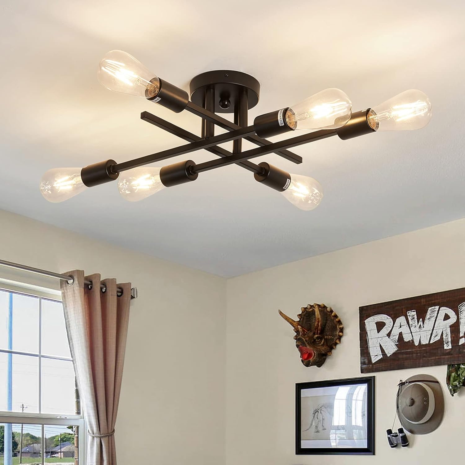 ZGLAOJT 6-Lights Semi Flush Mount Ceiling Light Fixture Review