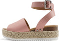 Soda Topic Open Toe Buckle Ankle Strap Espadrille (Style VMY7)
