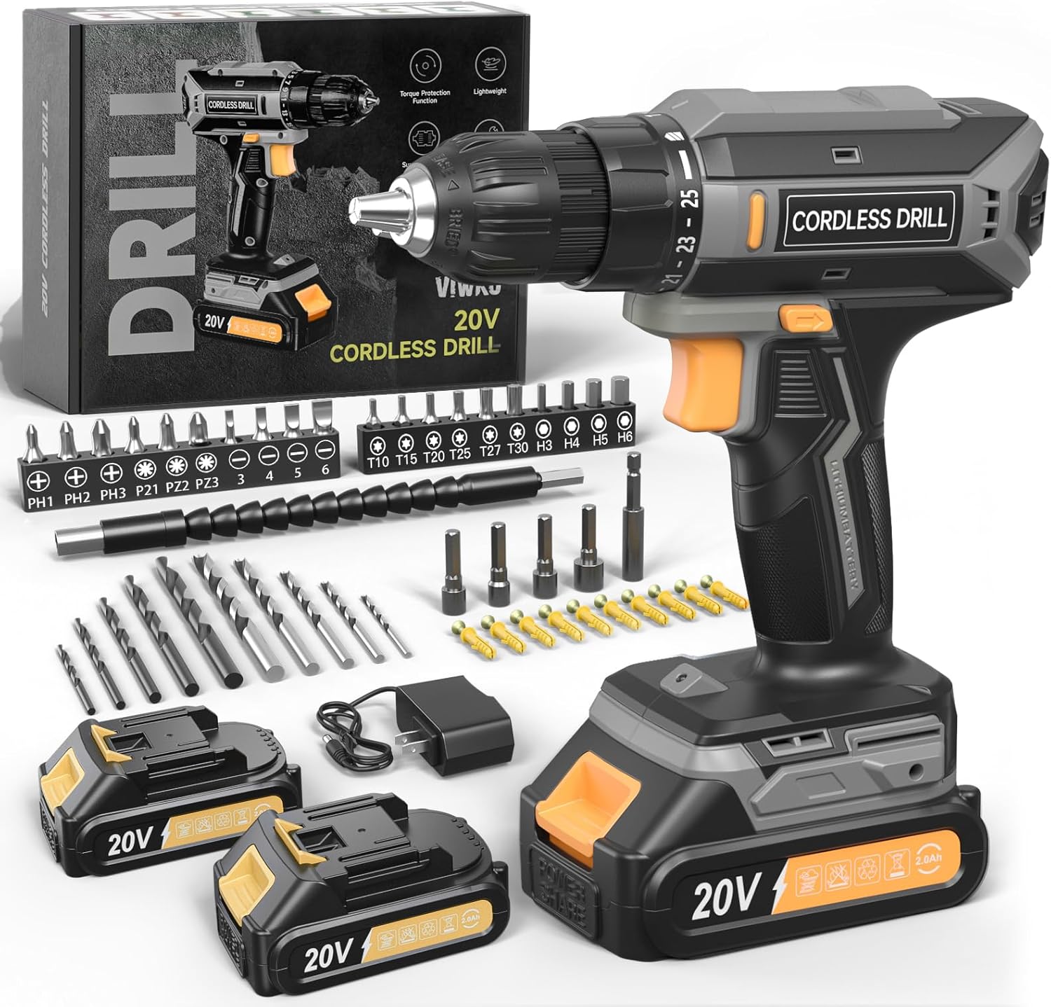 Cordless Drill Set with Dual Power Pack for Home Projects