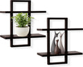 Floating Shelves for Wall 2-Tier Walnut - Modern Decorative Display