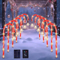 Solar Christmas Lights Outdoor Decorations 10 Pack Candy Cane Path