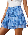 Flowy Shorts for Women Casual Boho Floral Skorts - Flattering Ruffle