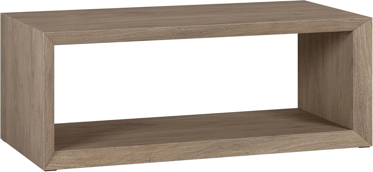 Henn&Hart Osmond Coffee Table, 48 Wide, Grey - Stylish & Spacious