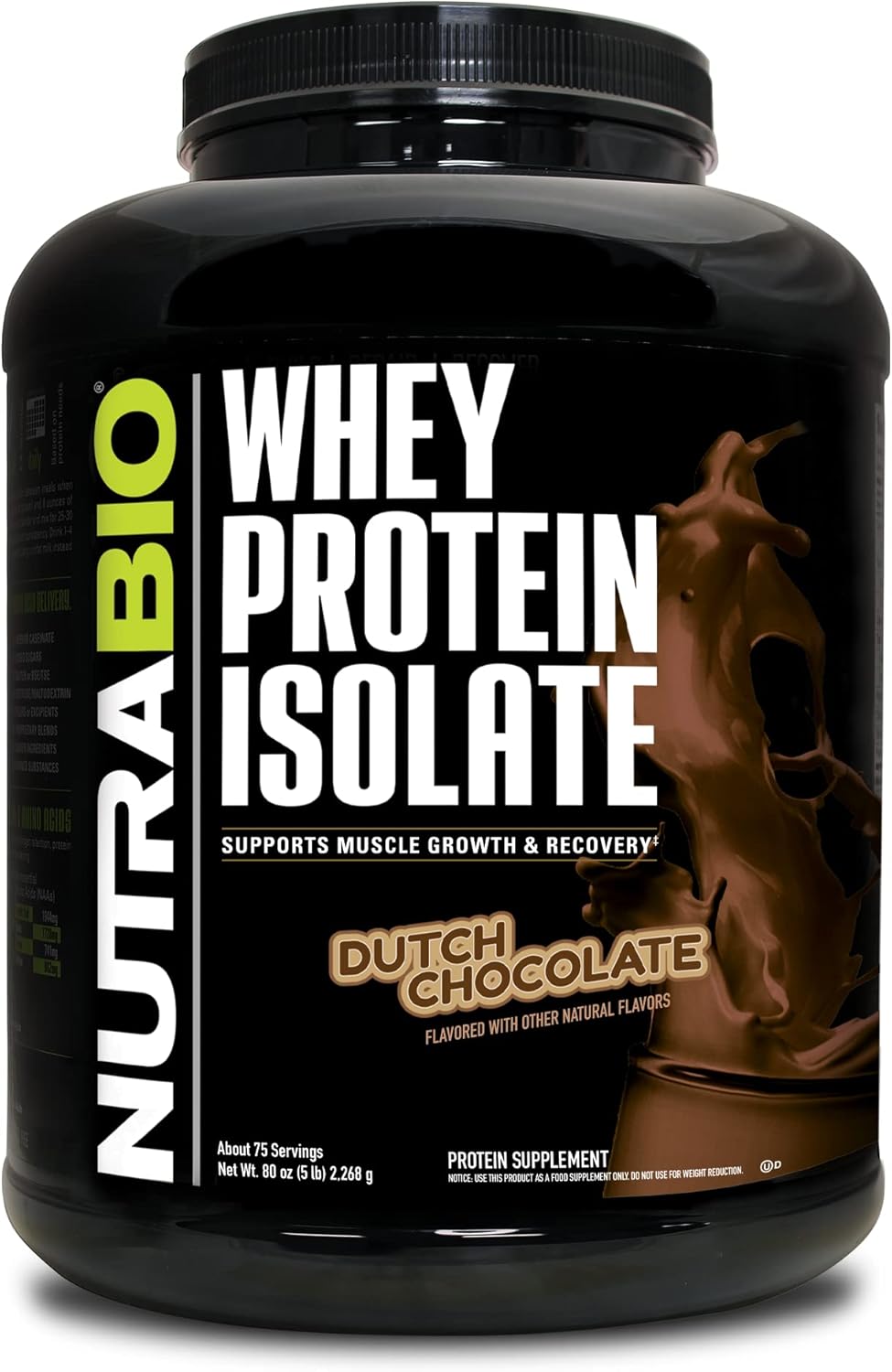 NutraBio 100% Whey Protein Isolate for Lean Muscle Growth
