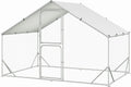 Chicken Runs for Yard with Cover - Large Walk-In Metal Coop