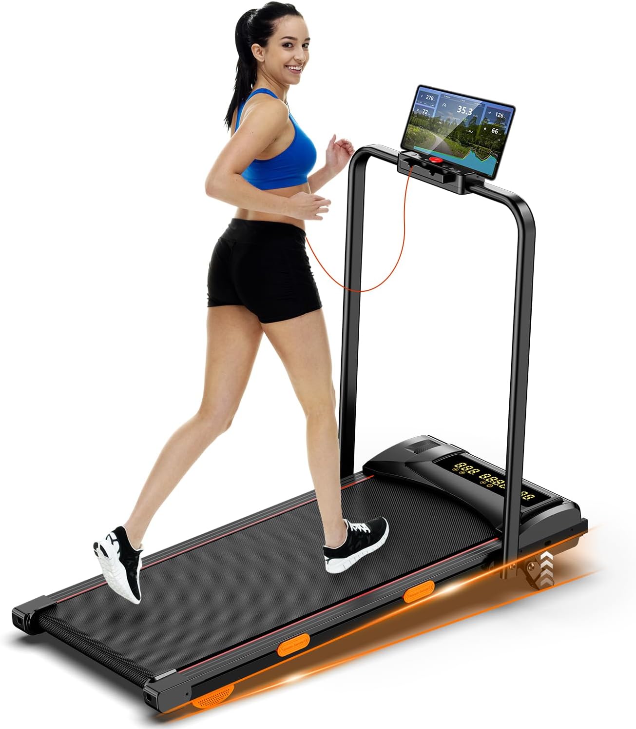 Walking Pad Treadmill for Home with Manual Incline and 300lbs Capacity