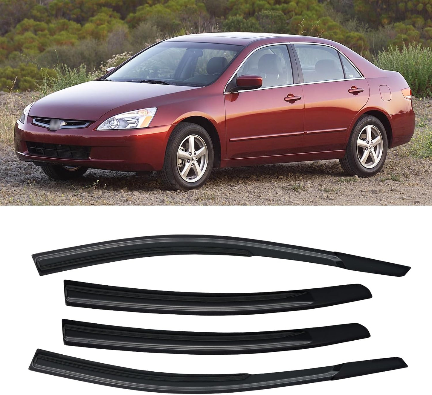 Window Visor for 2003-2007 Honda Accord - Dark Smoke Rain Guards