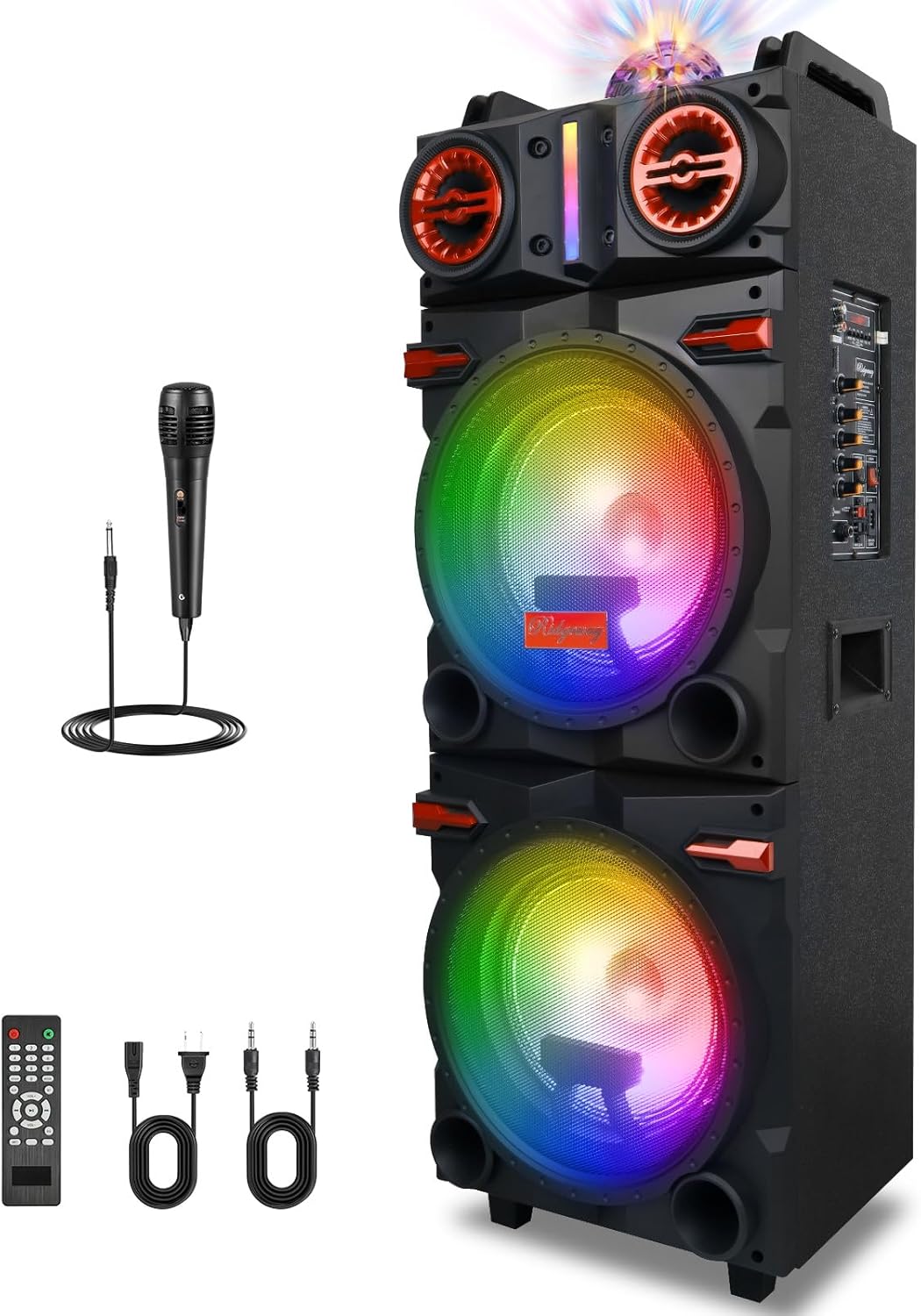 Portable Party Wireless Bluetooth Speaker with Dual 10in Subwoofers