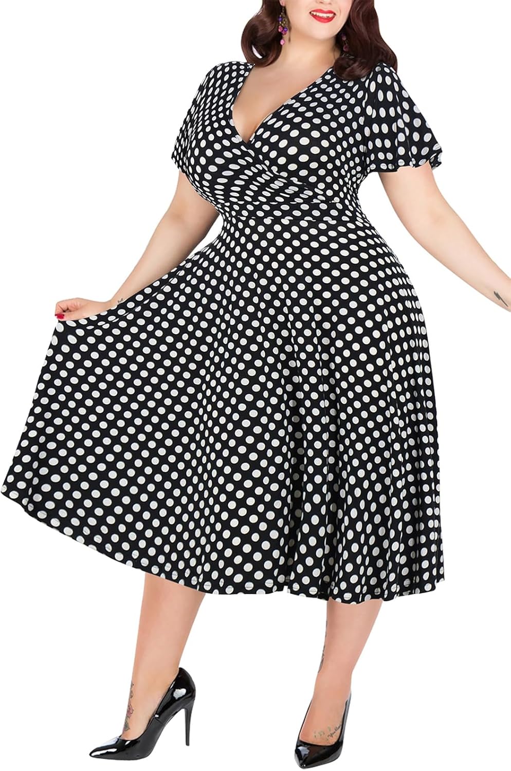 Nemidor Plus Size Dresses for Curvy Women with Pockets
