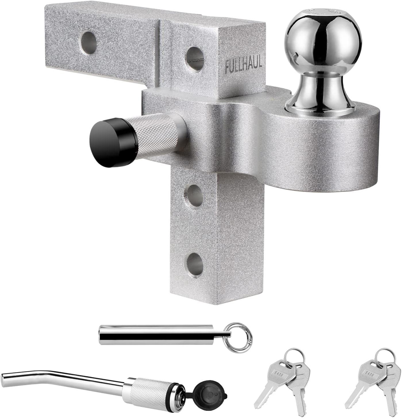 Adjustable Trailer Hitch Ball Mount with 6in Drop and Rise