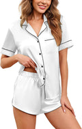 Silk Satin Pajamas Set Short Sleeve and Shorts - Soft Sleepwear Sets