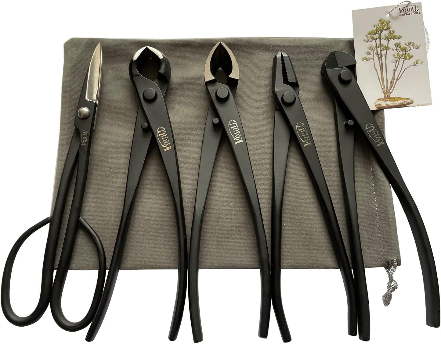 5-Piece Bonsai Tool Set for Precision Gardening Tasks