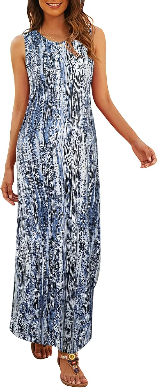 Hount Women's Casual Summer Sleeveless Dress with Pockets