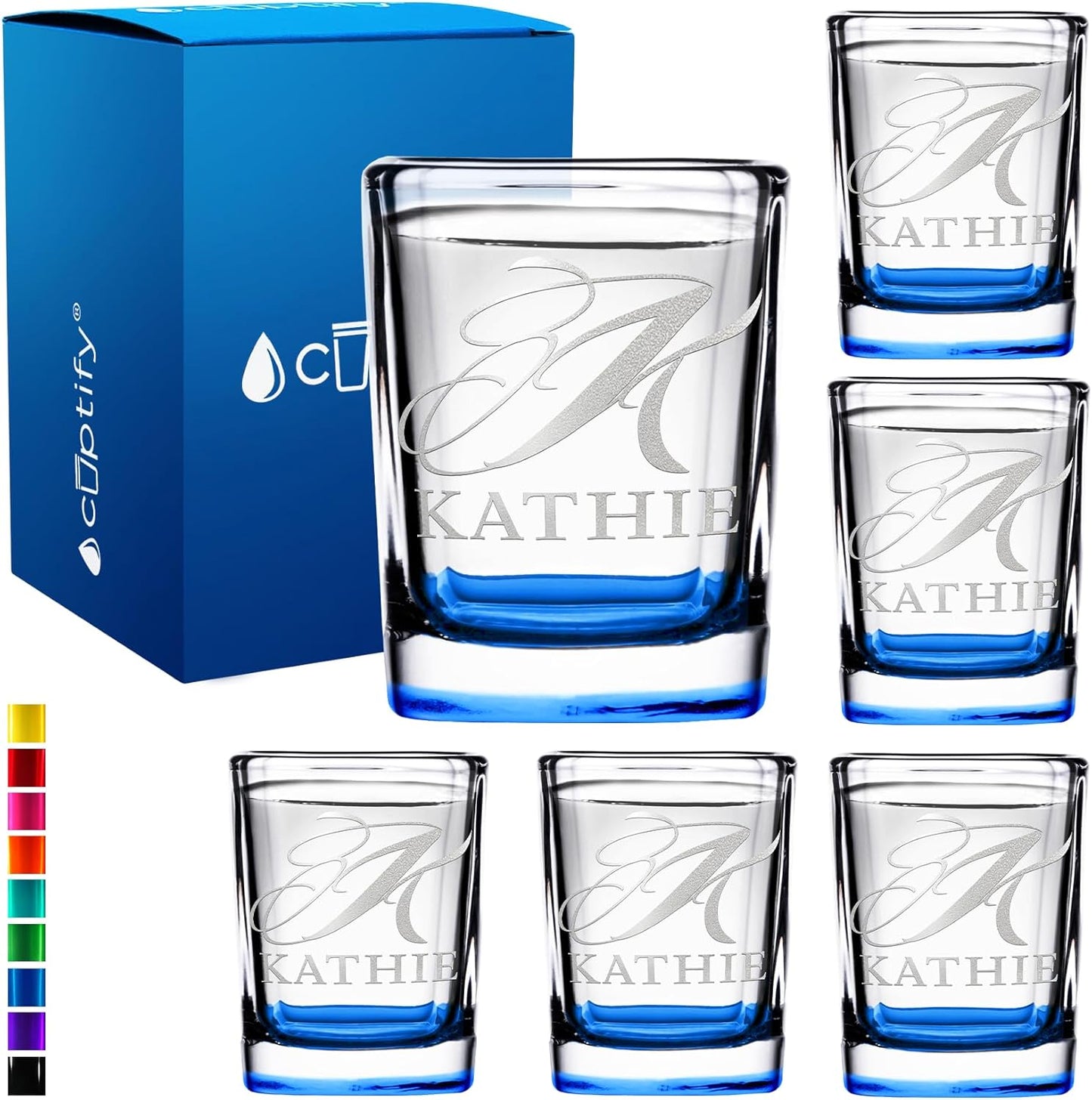 Personalized Shot Glasses Set of 6 with Custom Engraving