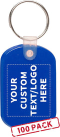 DISCOUNT PROMOS Tag Soft Plastic Keychains 100 Pack - Customizable