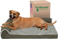 Furhaven Cooling Gel Dog Bed L Shaped Chaise for Large Dogs - Cooling