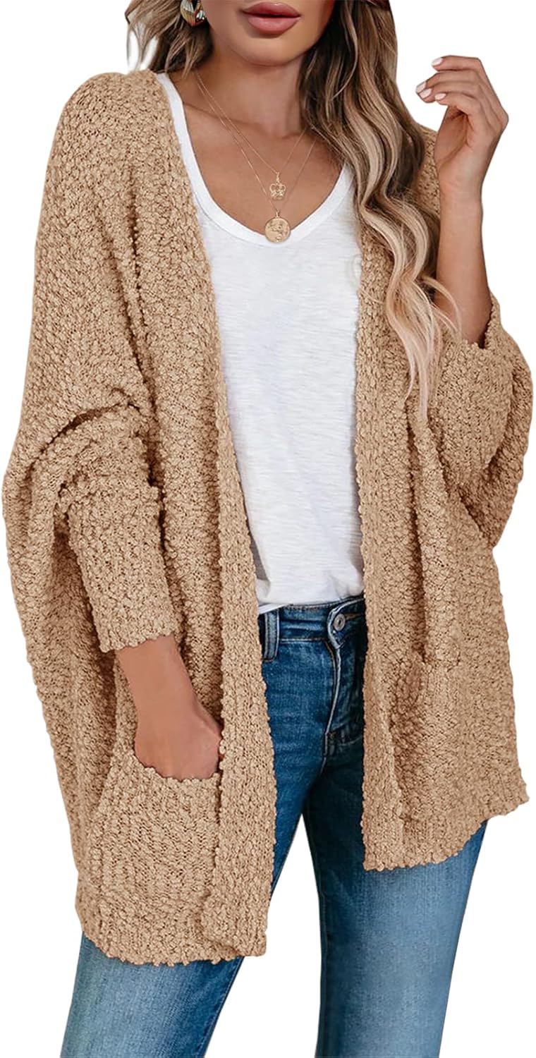 Saodimallsu Women's Chunky Popcorn Cardigan for Cozy Style