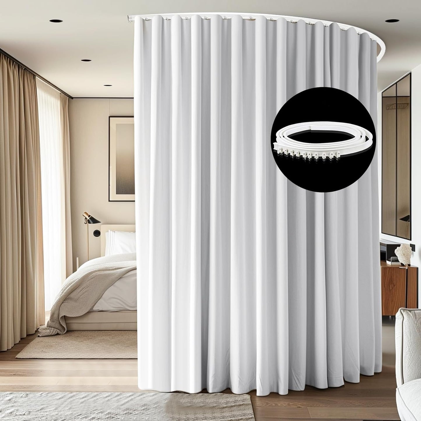 Room Divider Ceiling Mounted Curtain Track Set for Privacy