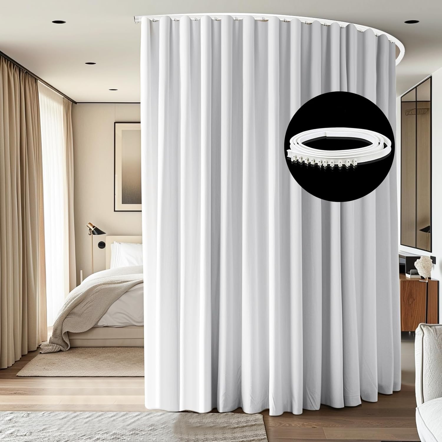 Room Divider Ceiling Mounted Curtain Track Set for Privacy