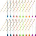 20 Pcs Kids Wooden Magnetic Fishing Poles Toy Set - Group Play Rods