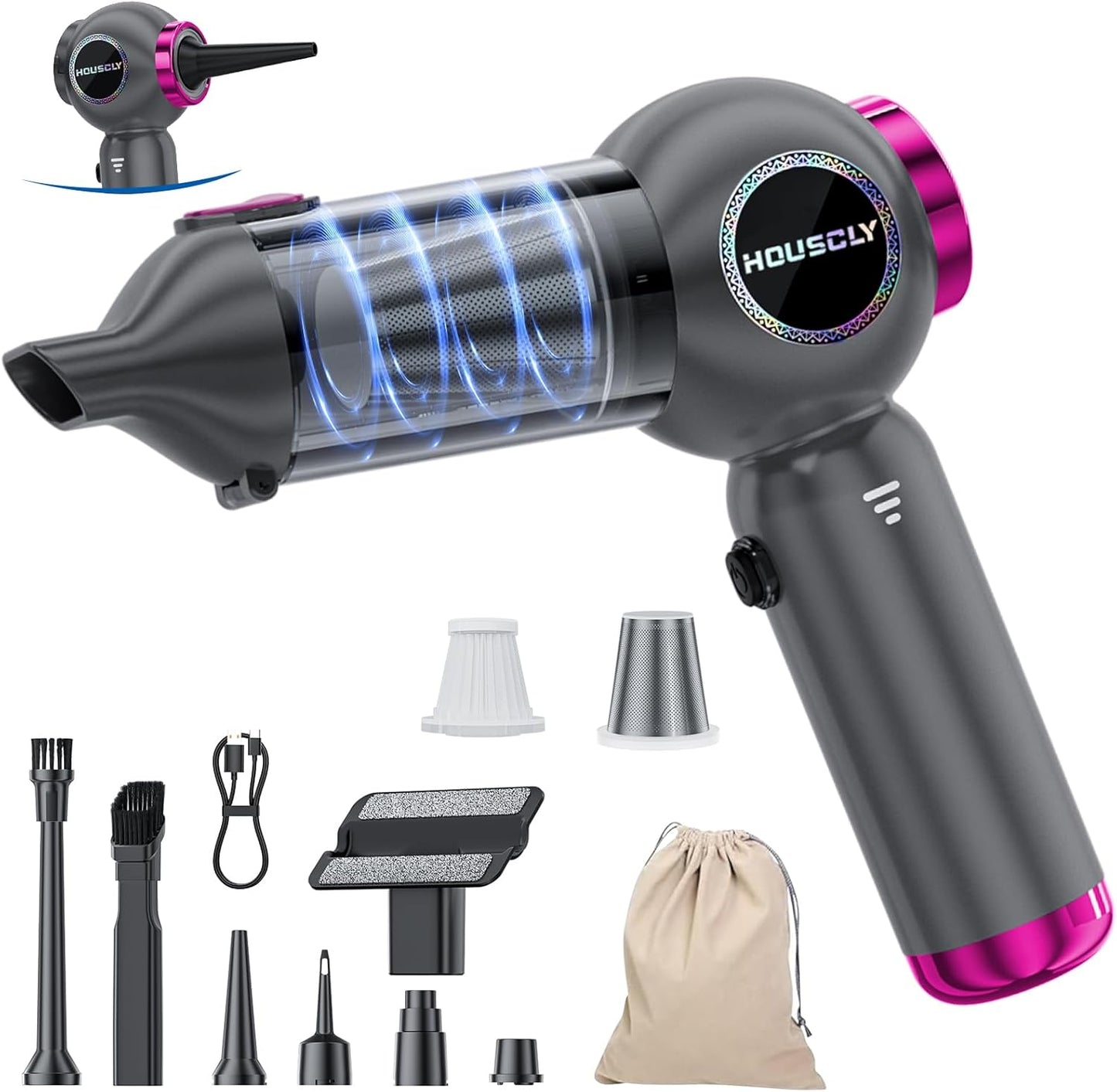 Handheld Car Vacuum with 25000Pa Suction Power for Cleaning