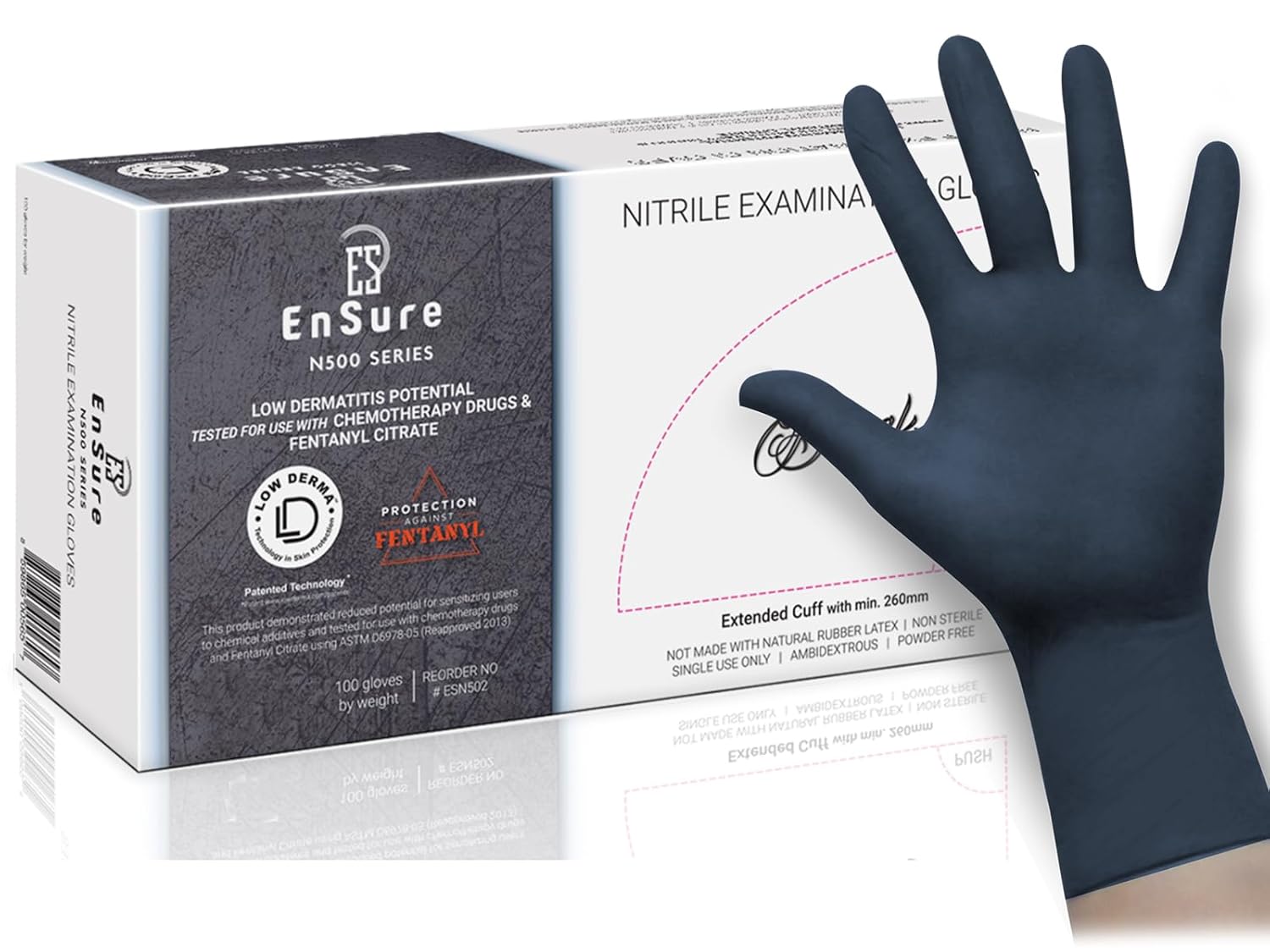Extended Cuff Small Nitrile Exam Gloves - Skin-Friendly Protection