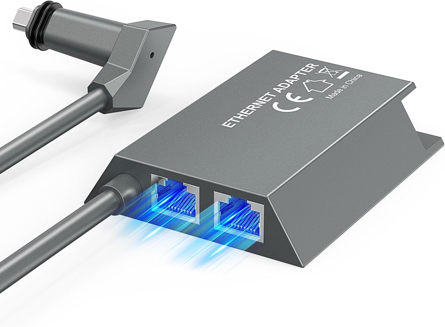 LUCMO Dual Ethernet Adapter - Network 2 Devices Simultaneously