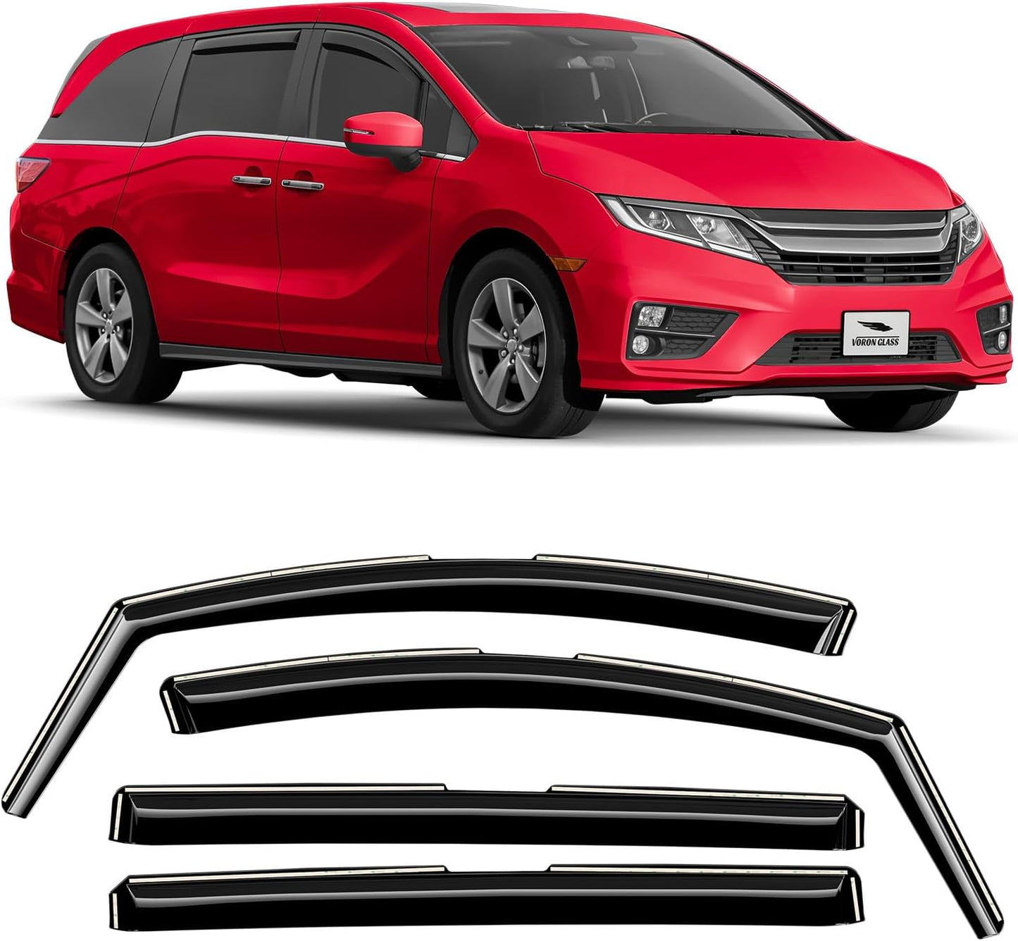 Voron Glass Rain Guards for Honda Odyssey 2018-2025 - Durable Visors