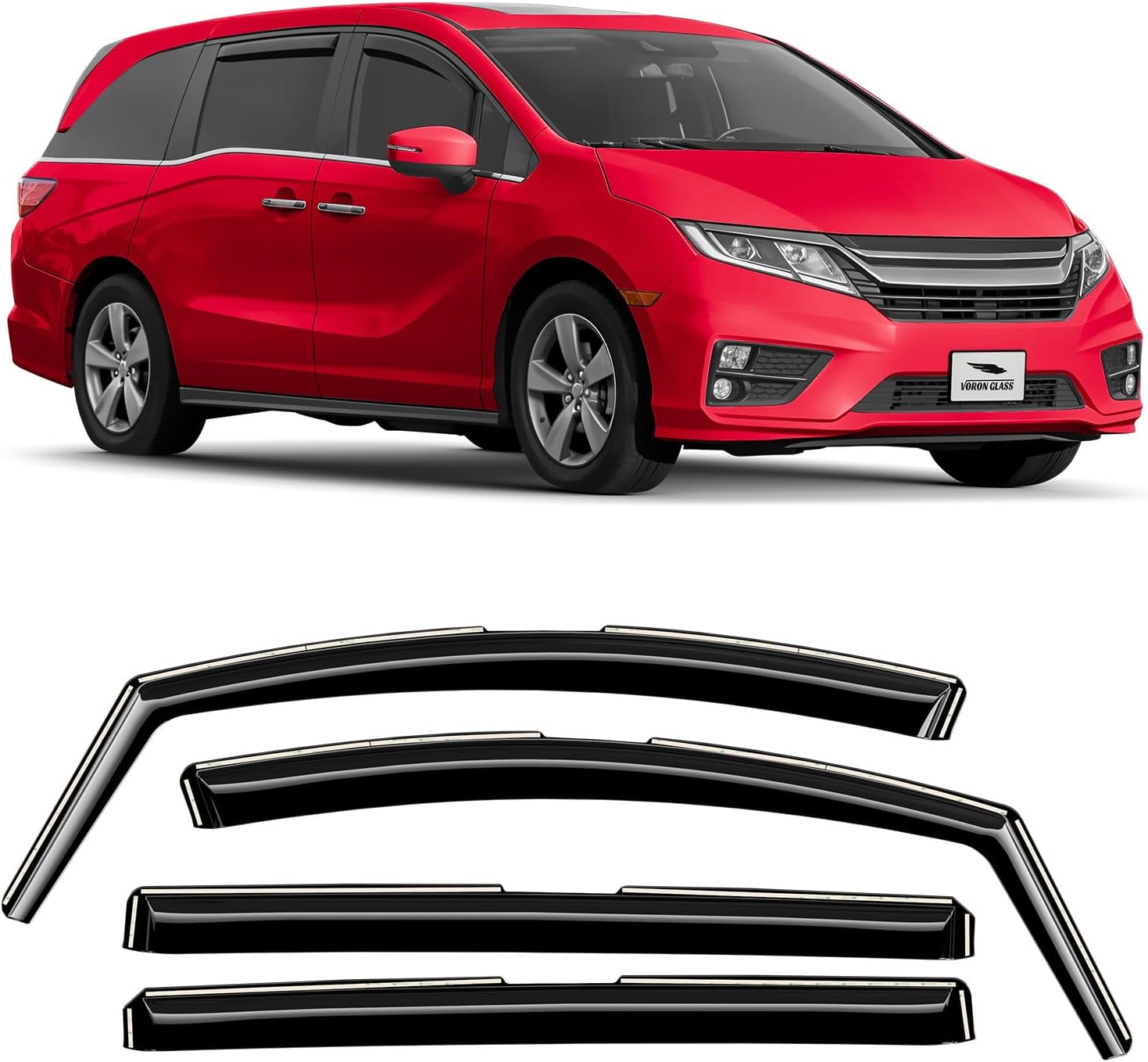 Voron Glass Rain Guards for Honda Odyssey 2018-2025 - Durable Visors
