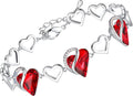 Infinity Love Heart Link Bracelet - Birthstone Silver Tone