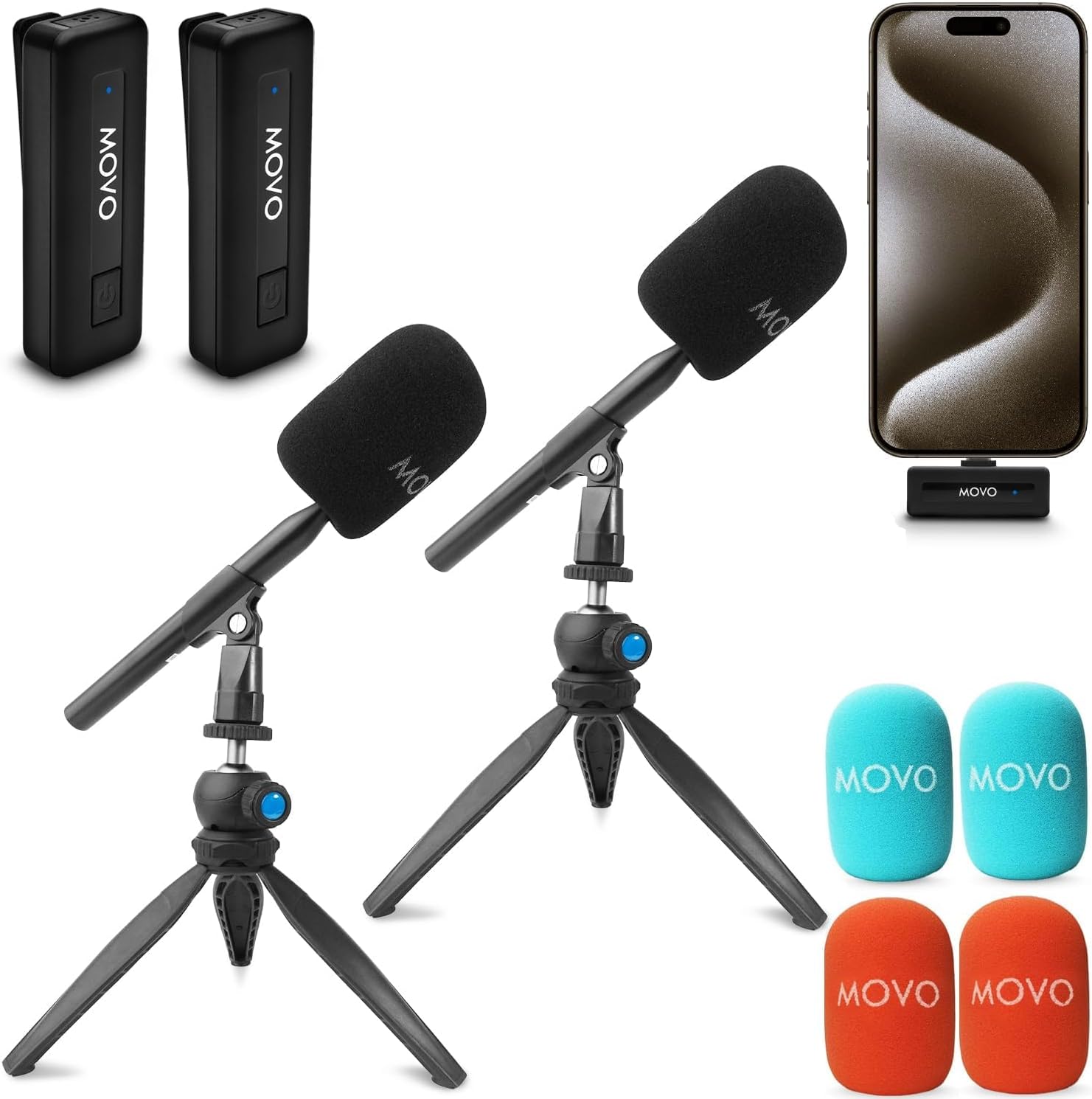 Movo Wireless Mini UC-Duo USB-C Microphone for Podcasting