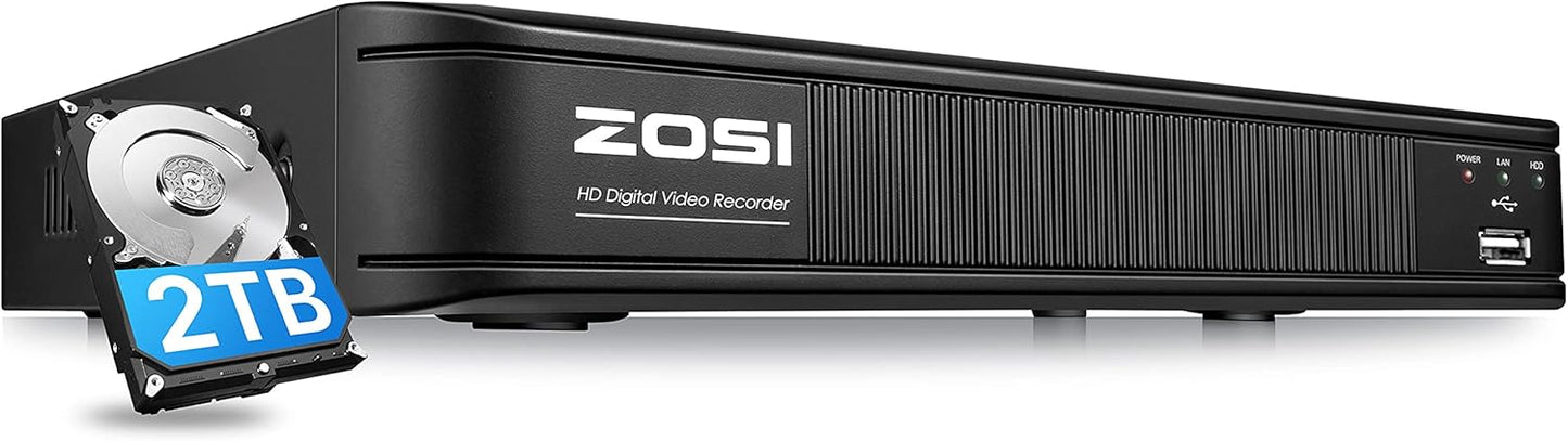 ZOSI 5MP Lite 8 Channel CCTV DVR Recorder with 2TB HDD