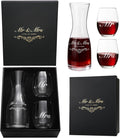 Mr and Mrs Wine Glasses Set for Couples - Elegant Keepsake Gift