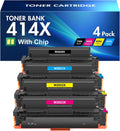 414X Toner Cartridges 4 Pack High Yield for HP Color Laserjet