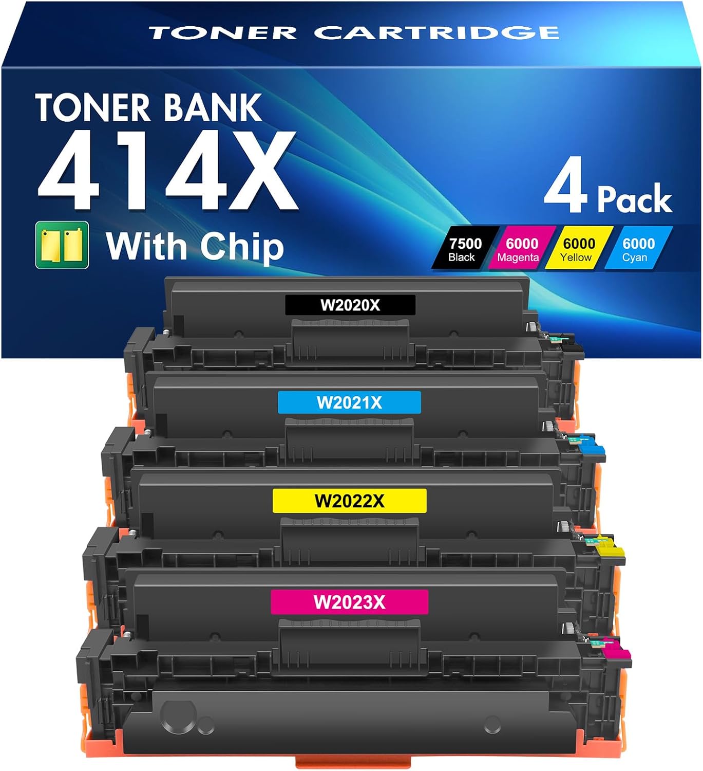 414X Toner Cartridges 4 Pack High Yield for HP Color Laserjet