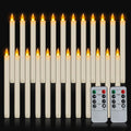 Flameless Taper Candles with Remote 10in Ivory - Safe Flicker Lighting