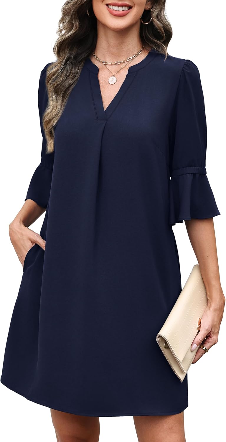 RUMIA Summer Dresses for Women with Pockets and Ruffles