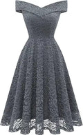 Elegant Floral Lace Off The Shoulder High Low Dress for Women